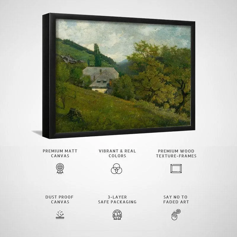 Landscape at Kremnica By Vojtech Angyal Canvas Wall Painting - Black Frame media 6