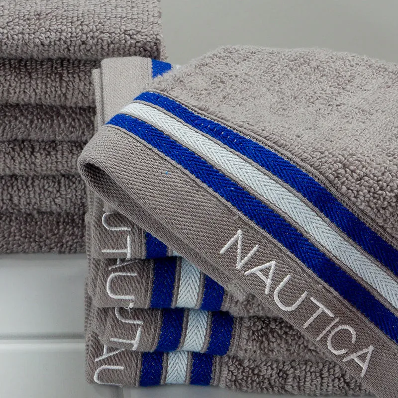 Nautica Dove Down Cotton Face Towel (Grey) - Set Of Twelve media 3
