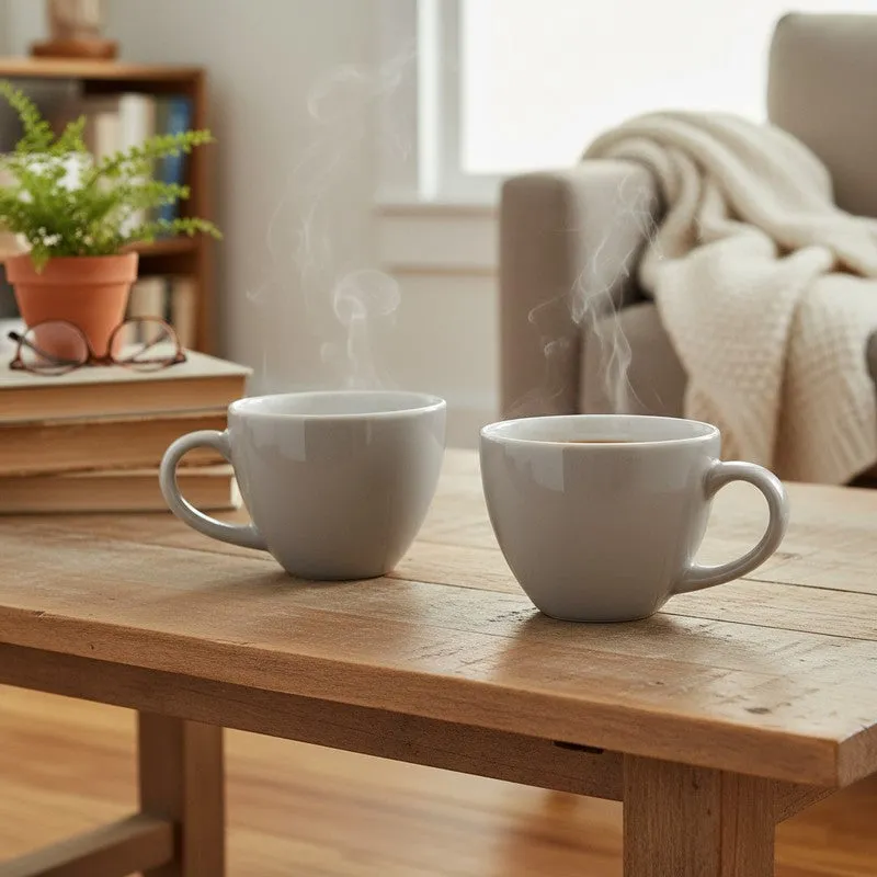Cozy Ceramic Tea Cup (80 mL Each) - Set Of Two media 1