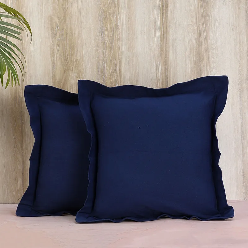 Swayam Tona Printed Cushion Cover (Dark Blue) - Set of Two media 1