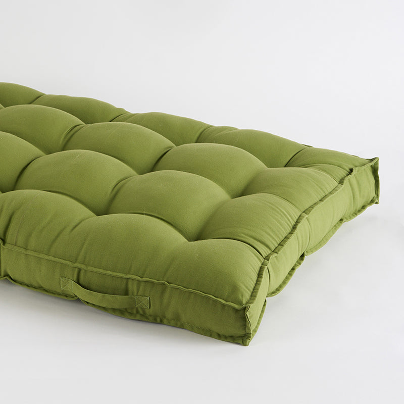 Plushport Solid Cotton Floor Cushion (Light Green) - Set Of Two media 3