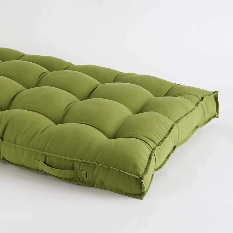 Plushport Solid Cotton Floor Cushion (Light Green) - Set Of Two media 3