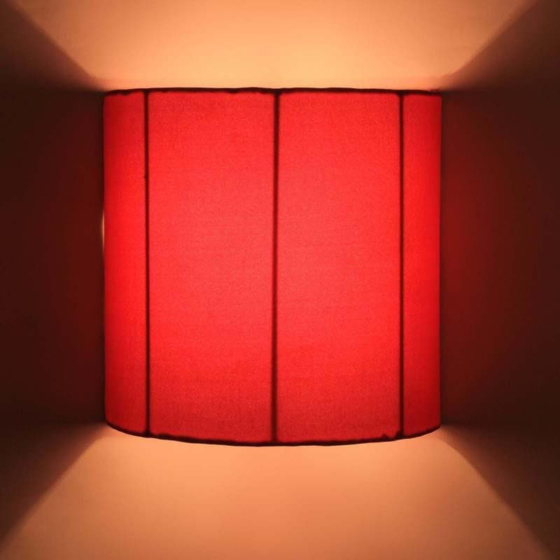 Cylindrical Floating Fabric Wall Lamp - Red media 5