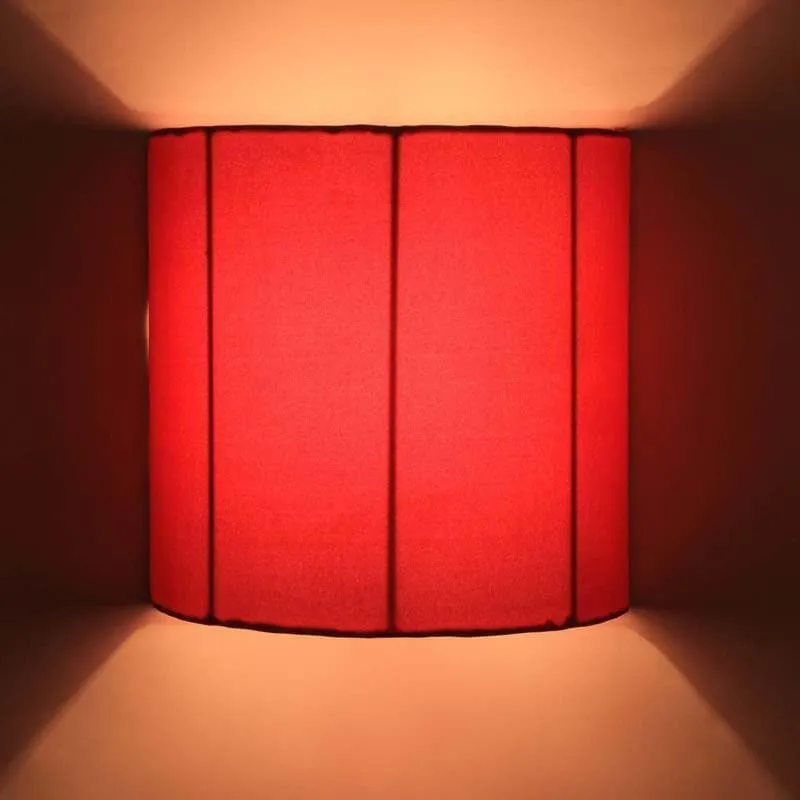 Cylindrical Floating Fabric Wall Lamp - Red media 5