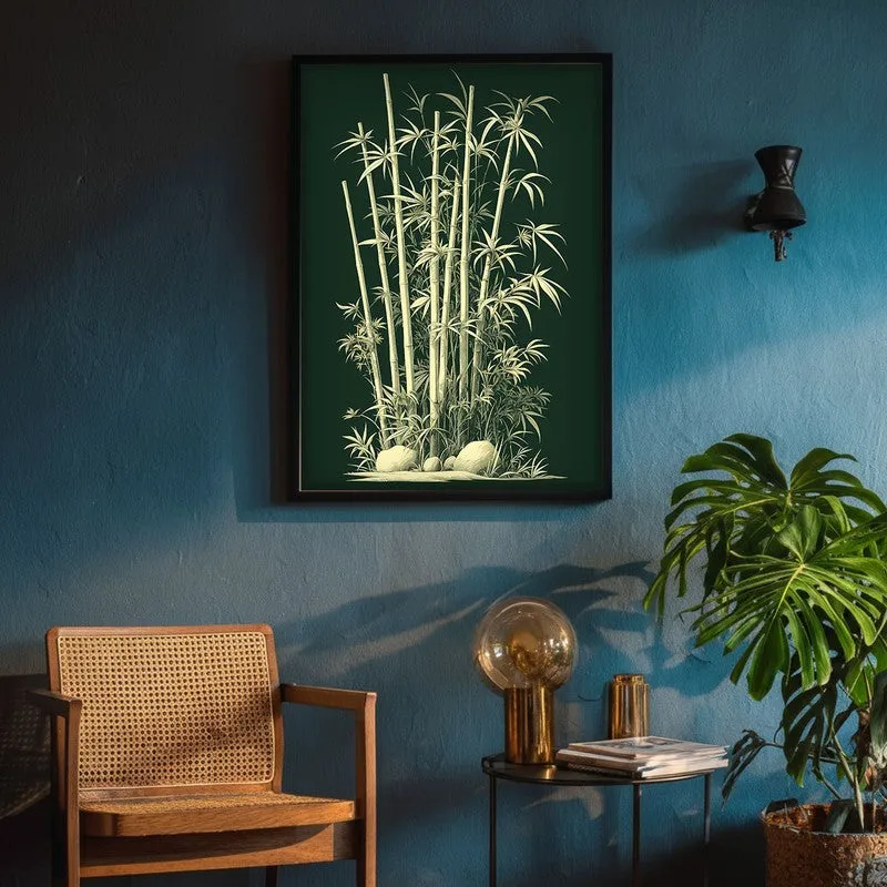 Bamboo Noir Botanical Archival Paper Wall Art With Frame media 4