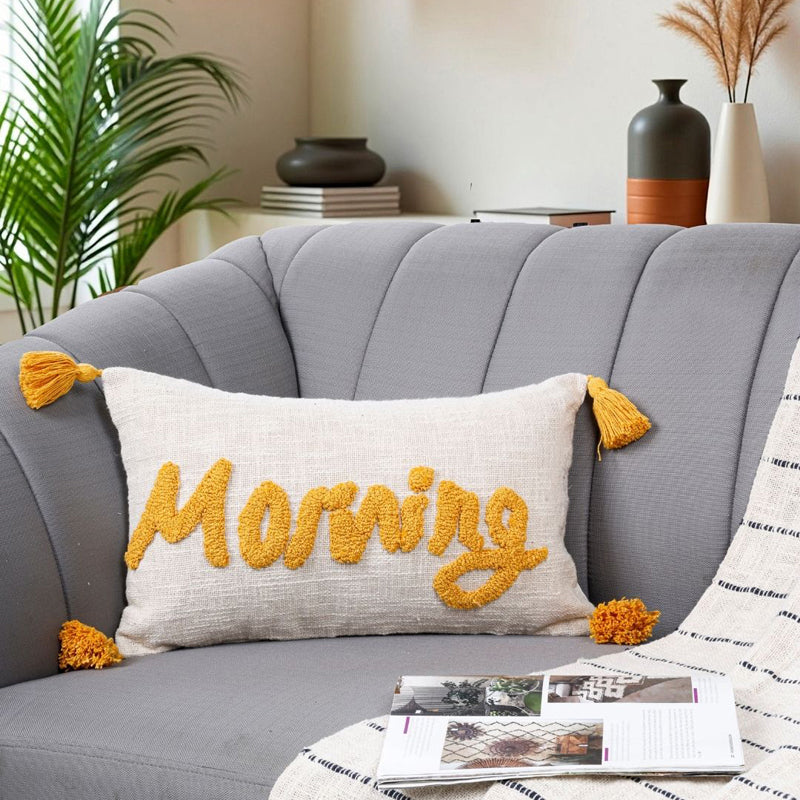Golden Dawn Tufted Cushion Cover