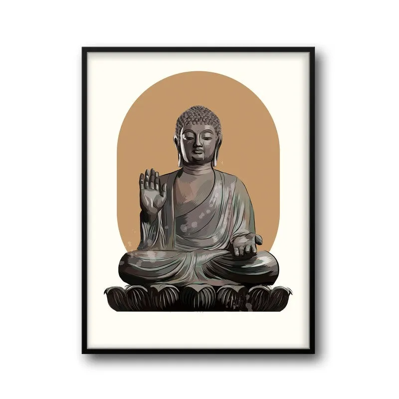 Stillness & Light Buddha Archival Paper Wall Art With Frame media 6