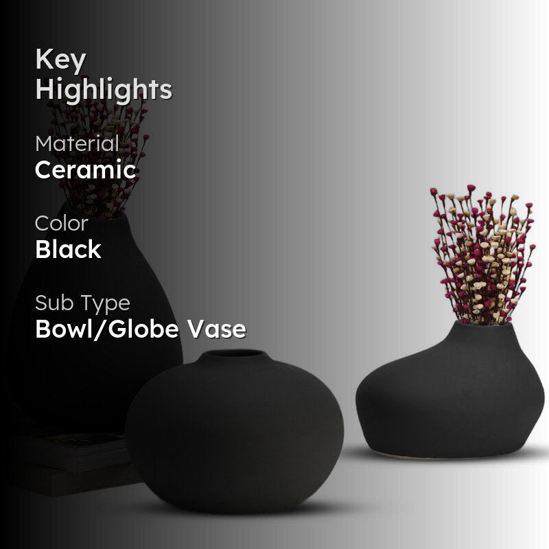 Raven Vases (Black) - Set Of Three media 2