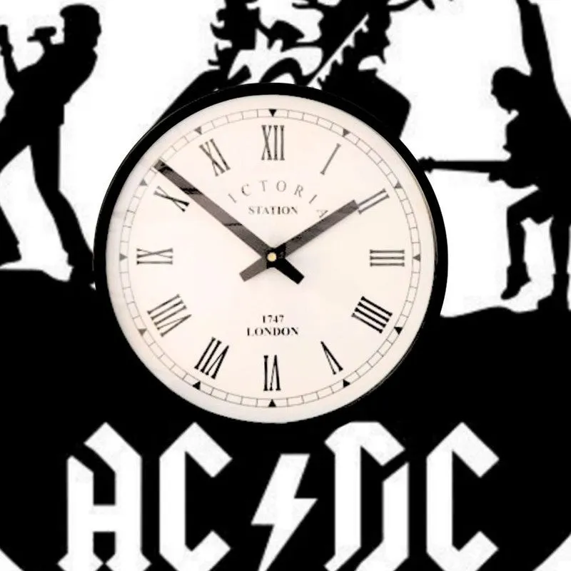AC DC Steel Analog Wall Clock - Black media 5