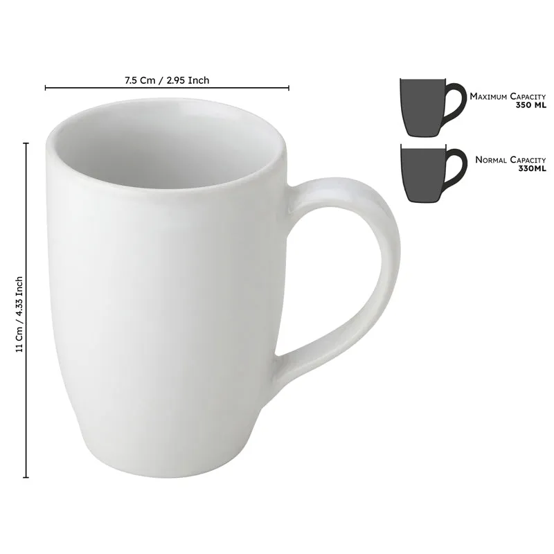 Kopi Ceramic Coffee Mug (White/350 mL Each) - Set Of Four media 8