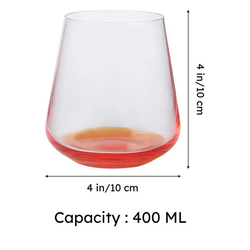 Orange Bohemia Crystal Ombre Red  Whiskey Glasses (400 mL) - Set of Six media 11