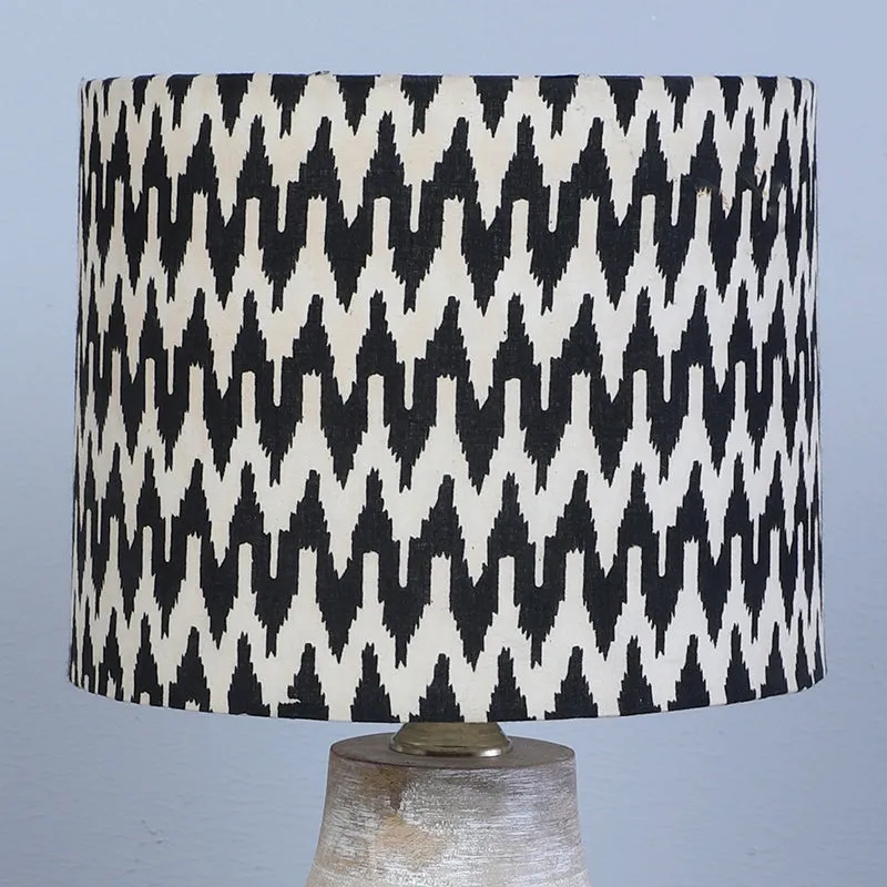 Chevronic Ming Printed Mango Wood Table Lamp - Black,White media 3