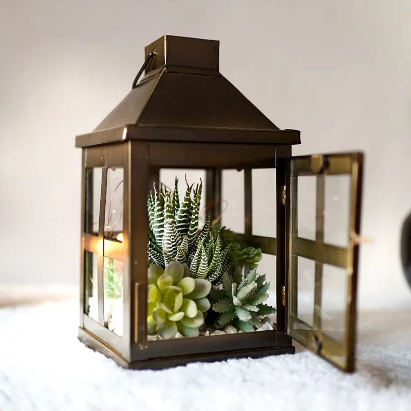Dukio Lantern Tealight Candle Holder - Brown media 3