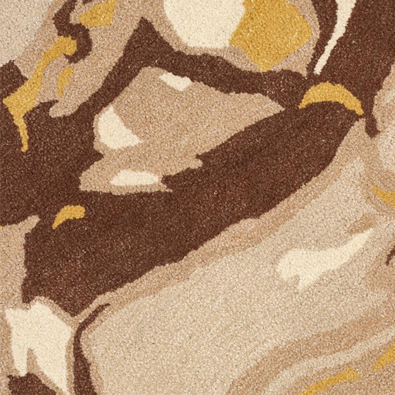 Ala Hand Tufted Abstract Wool & Nylon Carpet - Beige & Brown media 4