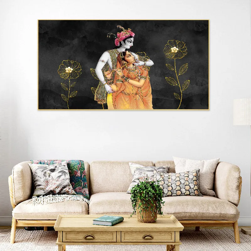 Radha Krishna Natya Canvas Wall Painting media 1