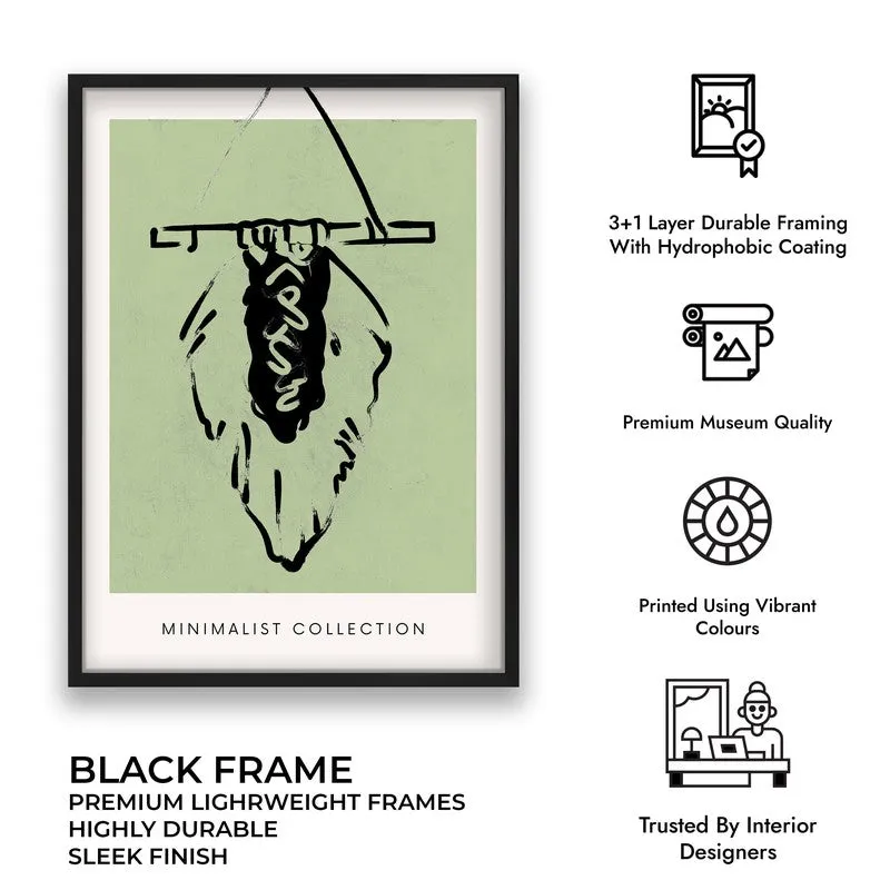 Serene Boho Canvas Wall Painting With Black Frame media 9