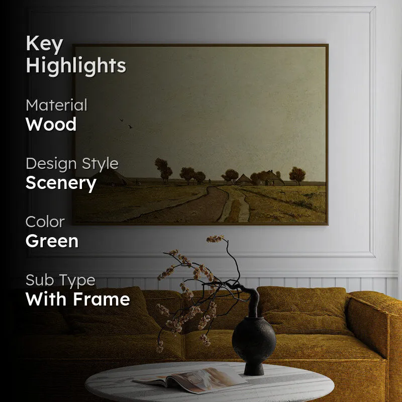 Paths Of Fields Wood Wall Art With Frame - Black media 2