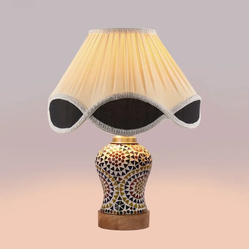 Aurenique Arc Pleated Wooden Table Lamp - Multicolor media 6