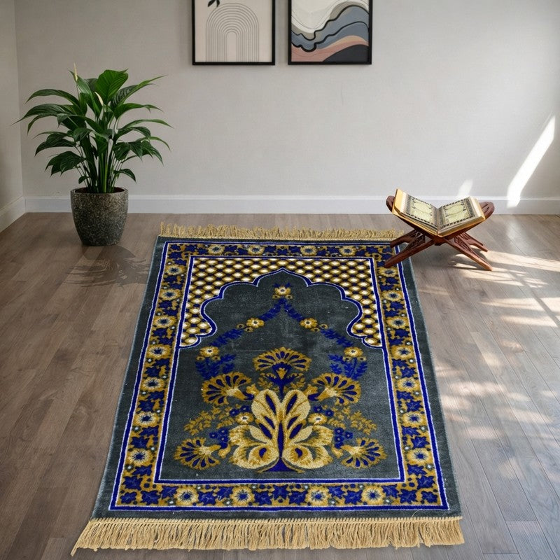 Noorara Velvet Prayer Mat - Light Blue