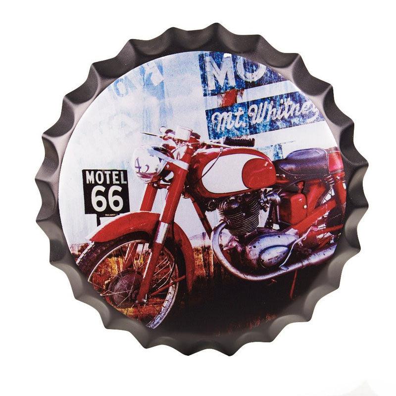 Route66 Red Bottle Cap Metal Wall Accent media 3