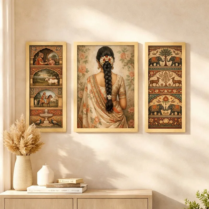 Ethnic Muse Wall Art With Frame - Set of Three media 3