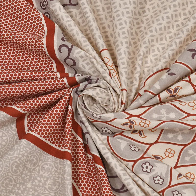 Close-up of the cotton bedsheet fabric and print detail