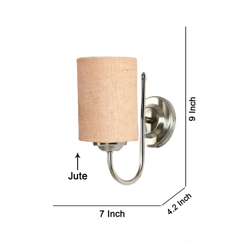 Altura Cylindrical Fabric & Metal Wall Lamp - Beige media 4