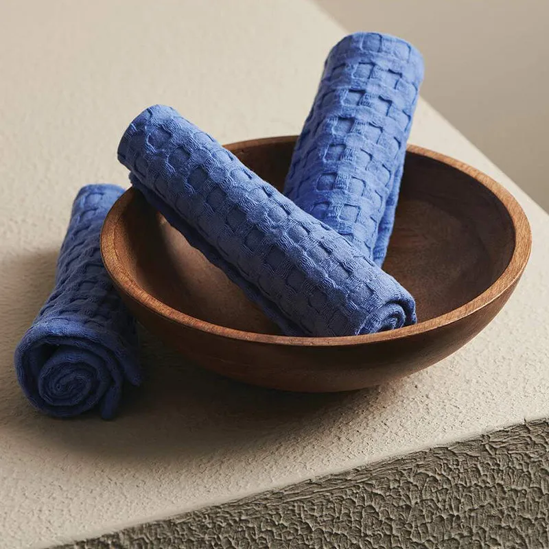 Alyssa Pebble Textured Waffle Towel Combo (Cobalt) - Four Piece Set media 3