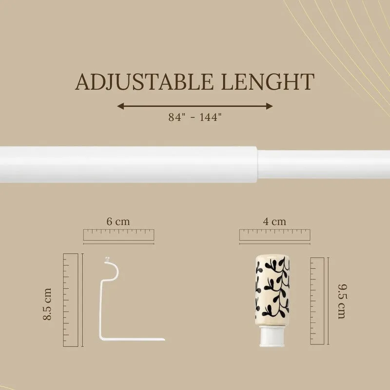 Coraline Extendable 1" Single Curtain Rods With Round Finial & Brackets media 5