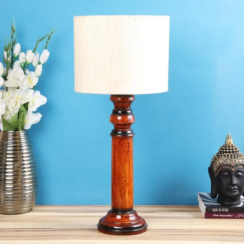 Vera Cassini Fabric Table Lamp - White,Brown media 3