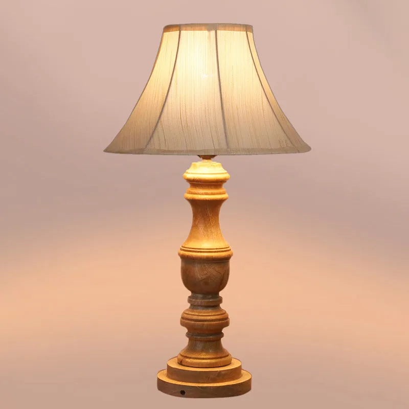 Twistra II Carve Wooden Table Lamp - White,Brown media 4