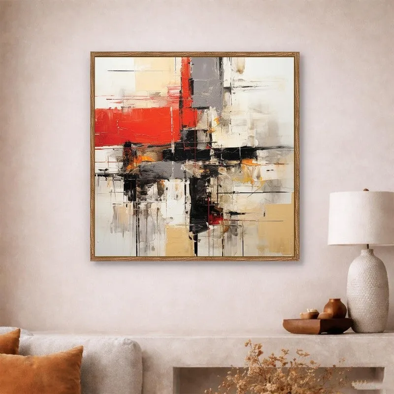 Abstract Strokes Canvas Wall Art With Frame media 3