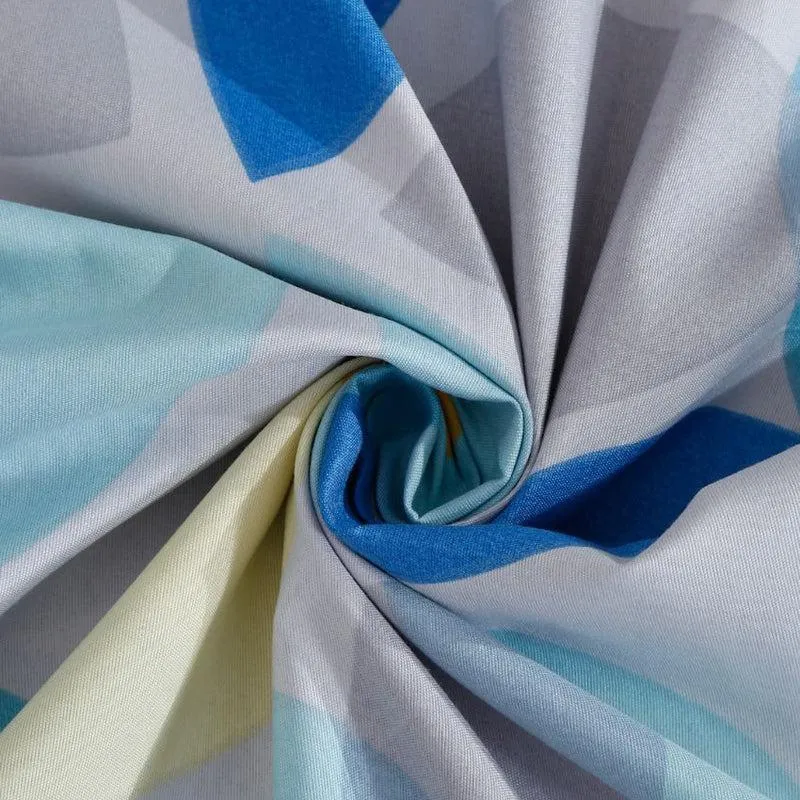 Sky Petals Cotton Duvet Cover (Blue & Yellow) - 210 TC media 3