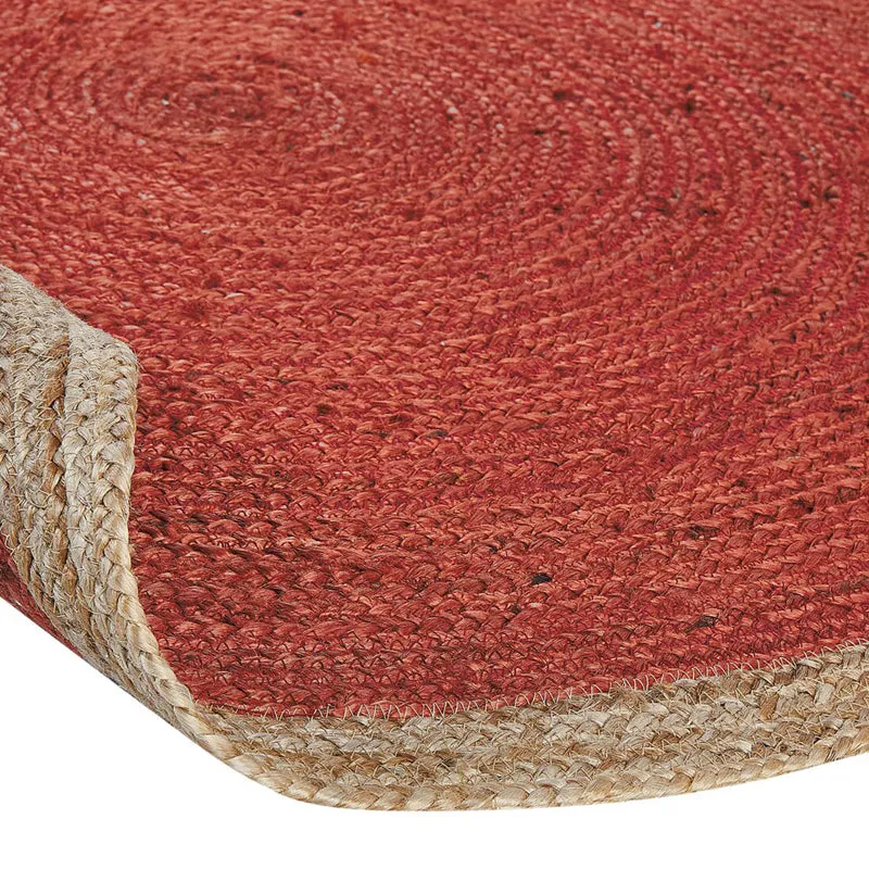 Knot Rustica Braided Jute Area Rug - Red media 4