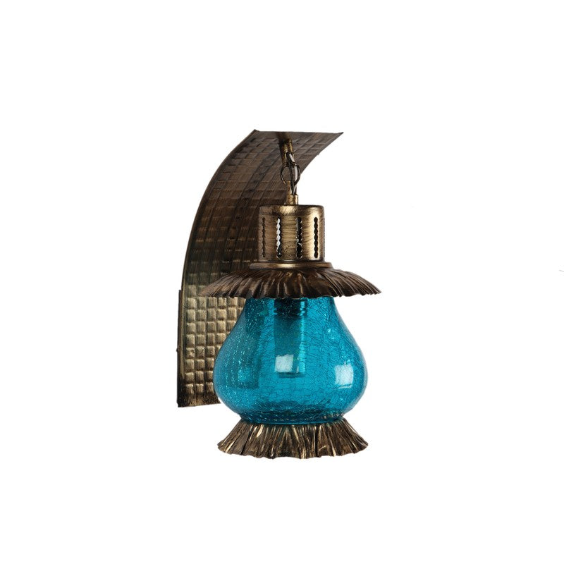 Crackle Blue Iron Wall Lamp media 3