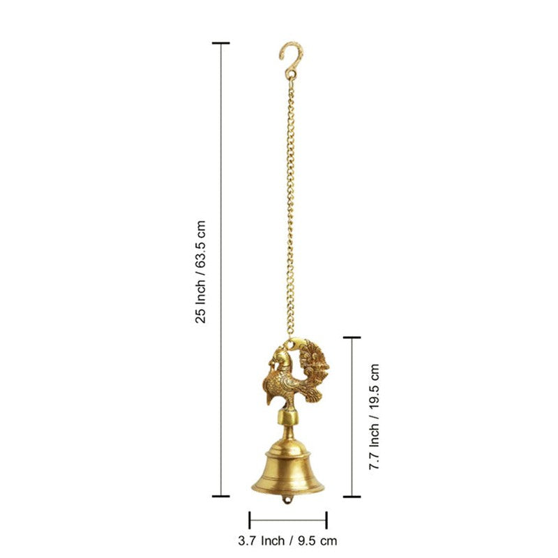Mayura Kala Hand-Etched Brass Hanging Bell - Set Of Two media 6