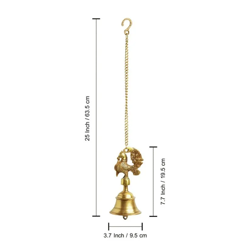 Mayura Kala Hand-Etched Brass Hanging Bell - Set Of Two media 6