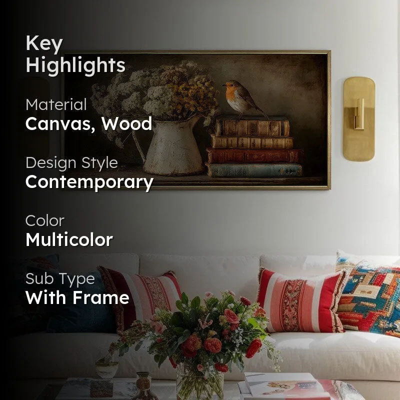Vintage Perch Canvas Wall Painting With Frame media 2