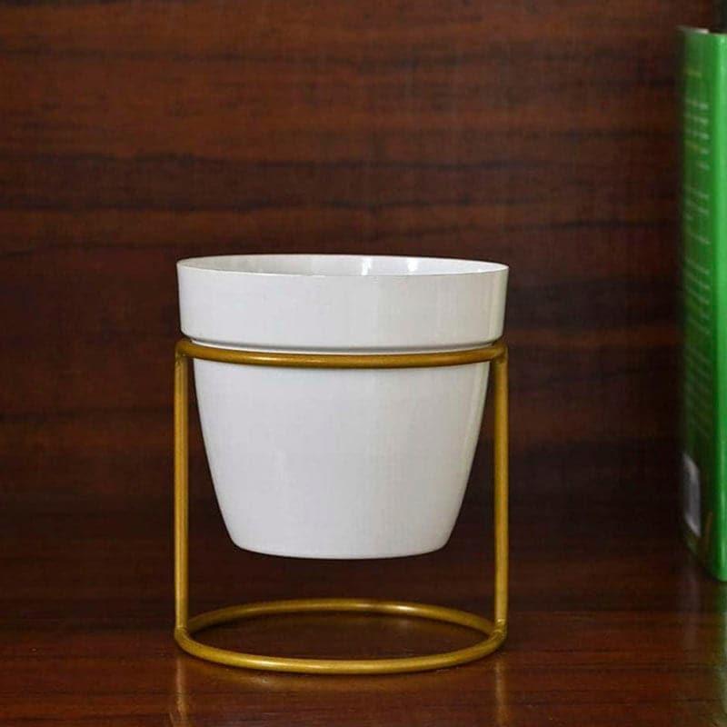 Ugaoo Nyx Floor Metal Planter - White media 4
