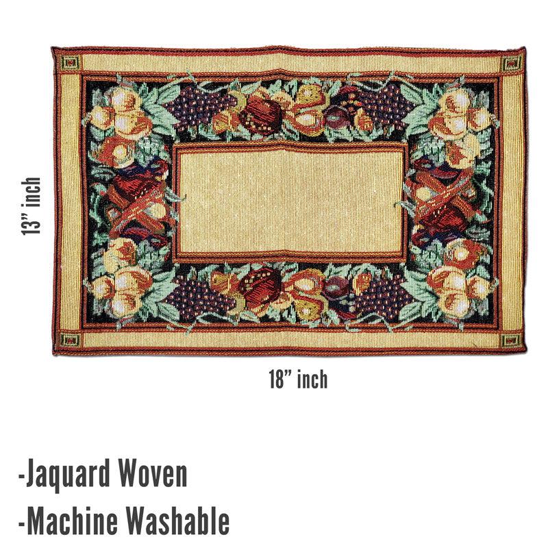 Adia Jacquard Woven Placemat With Runner - Seven Piece Set media 7