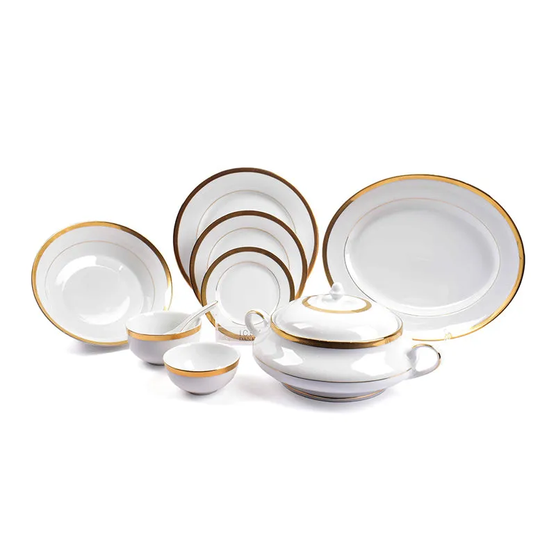 Vienna 24k Gold Brushed Porcelain Dinner Set (Gold) - 41 Piece Set media 10