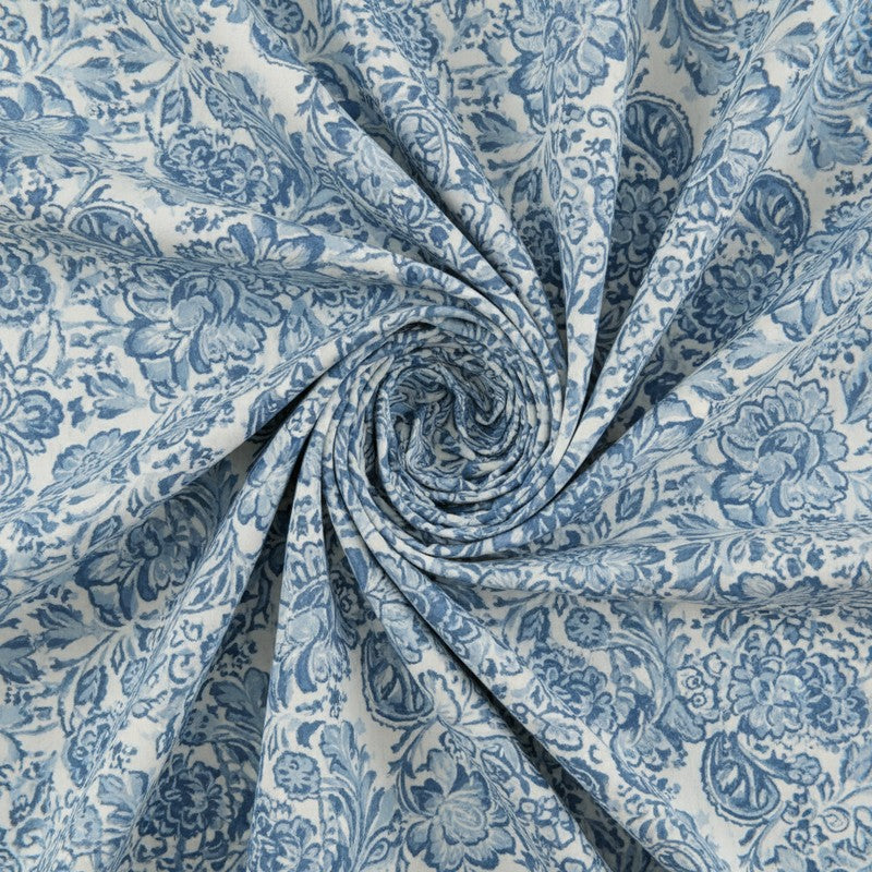 Micola Floral Printed Cotton Bedsheet (Blue) - 120 TC media 5