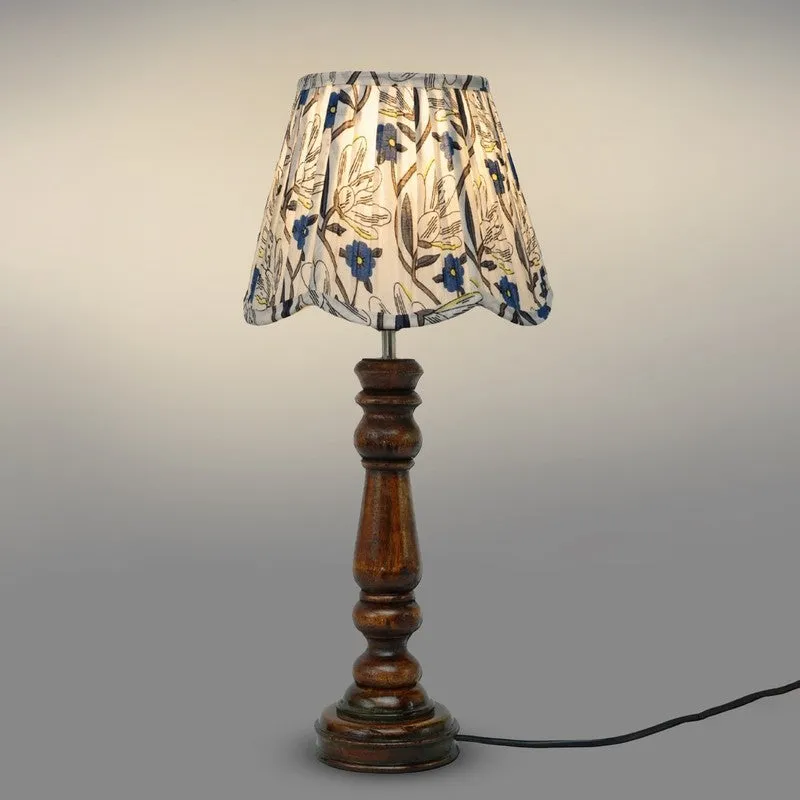 Willowleaf Wooden Base Cotton Table Lamp - Multicolor media 4