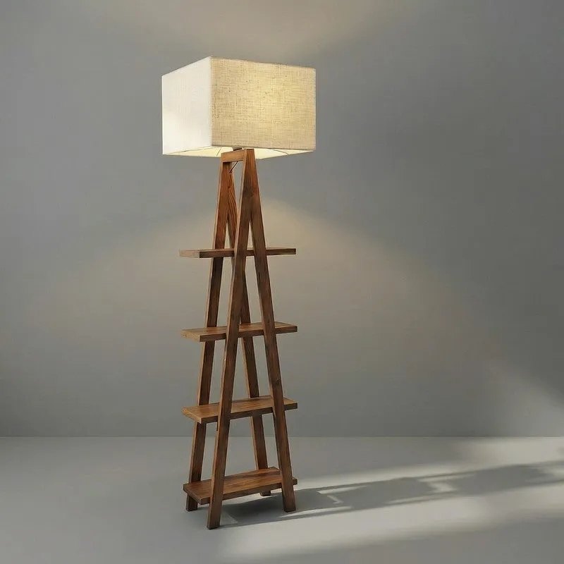Brontis Shelf Wooden Floor Lamp media 7