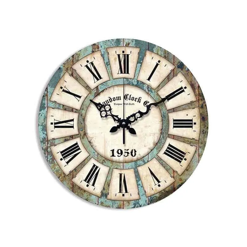 Archaic Wall Clock - Blue & Brown media 3