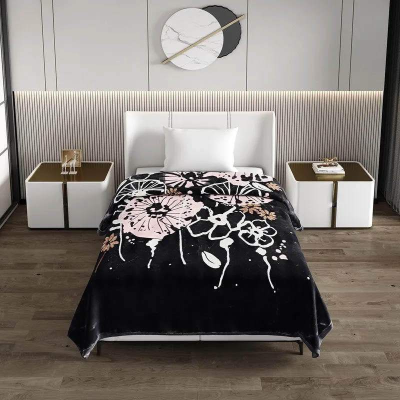 Monte Carlo Midnight Blossom Blanket (Black) - 850 GSM media 3