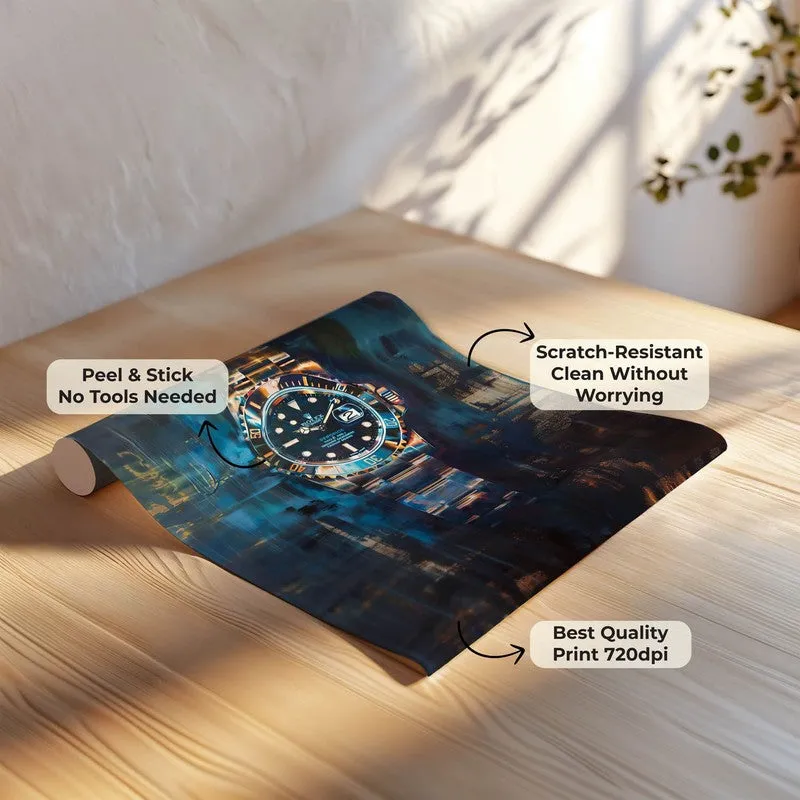 Midnight Timepiece Wall Poster -Blue media 8