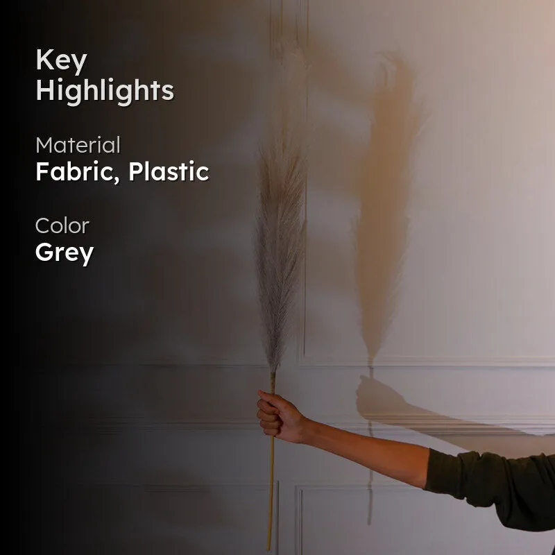 Faux Pampas Grass Stick (Grey) - 35 CM media 2
