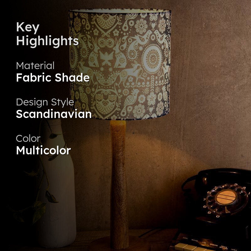 Boho Fauna Fabric Table Lamp - Multicolor media 2