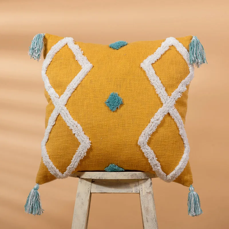Gold Grain Tufted Cushion Cover media 1